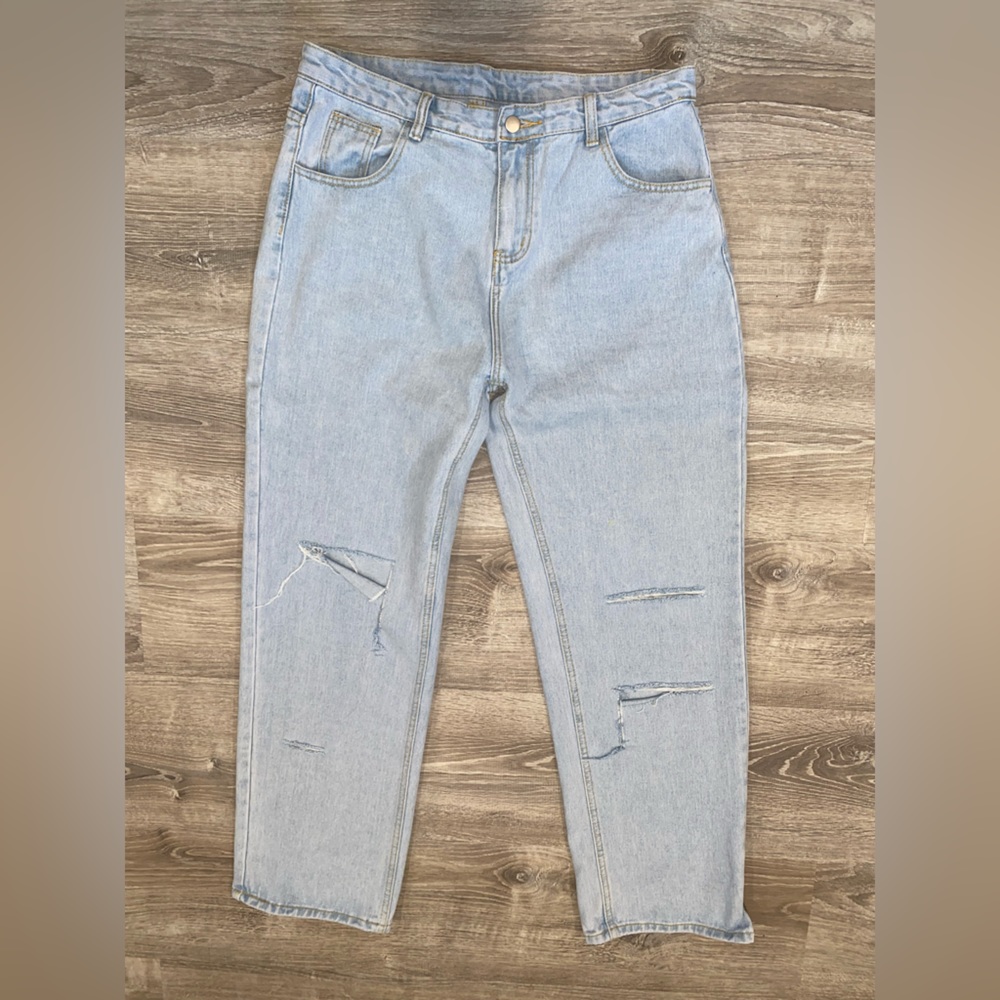 ripped light wash jeans